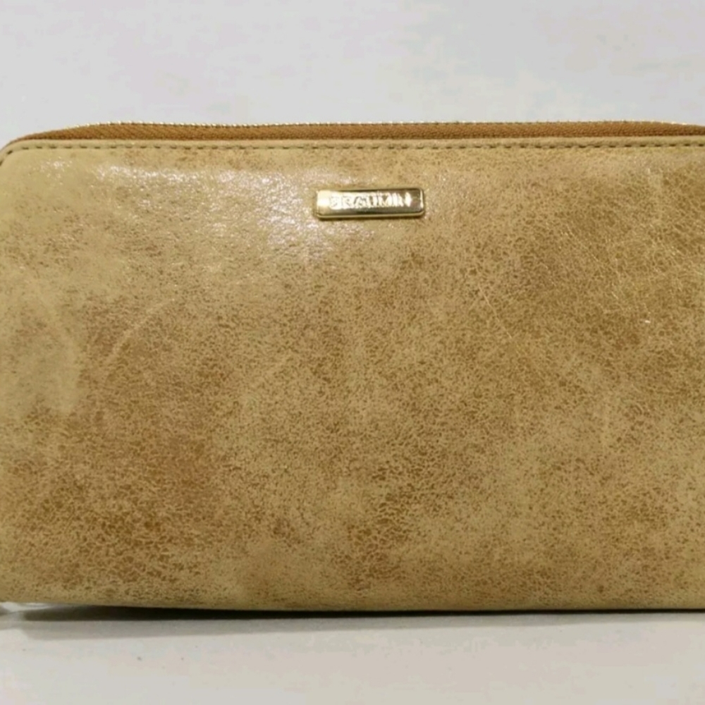 Brahmin Zora Double Zip Wallet Tan